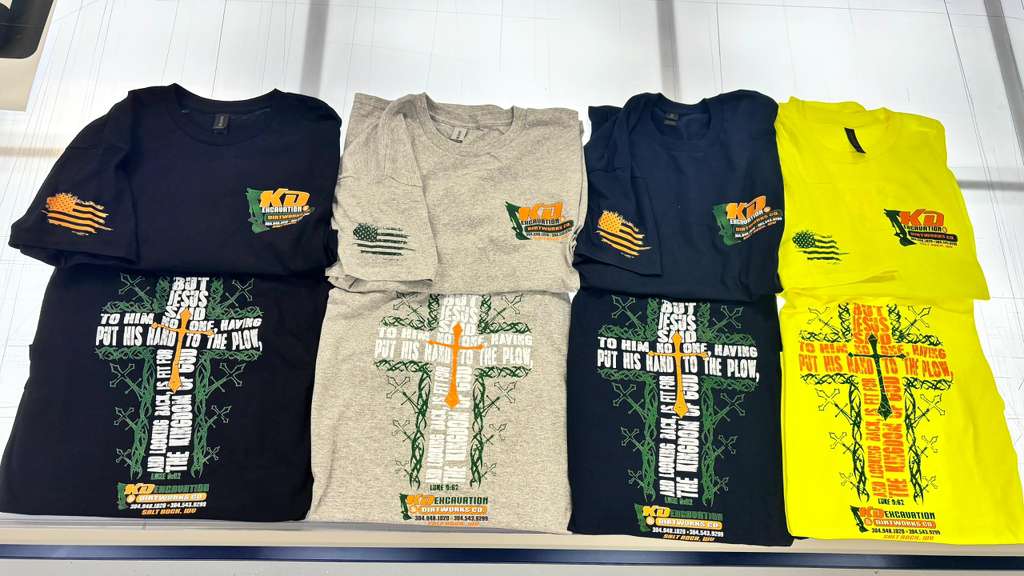 Custom printed faith-themed t-shirts
